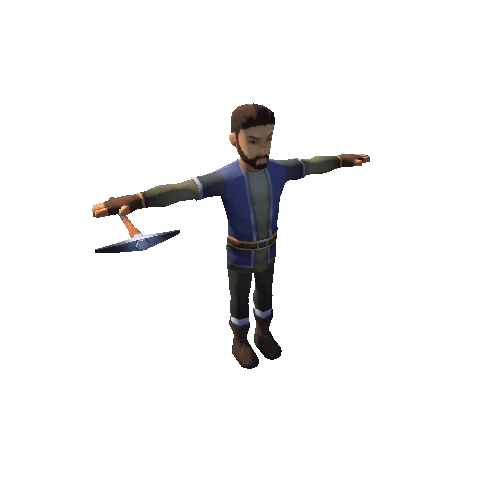 Male Peasant 03D-Pickaxe